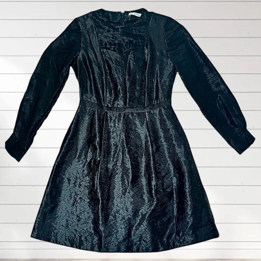 & Other Stories Dress Black Glam Cocktail Party New Years Long Sleeve 8 Medium